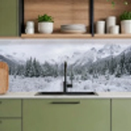 Weg - Bergen - Sneeuw - Naaldbos - Avontuurlijk keuken achterwand 2 middel -sfeer3