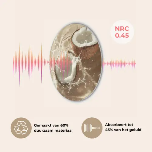 Kokosnoot - Water - Beige - Spetters Akoestische PET Vilt - Rond klein -USP_NL