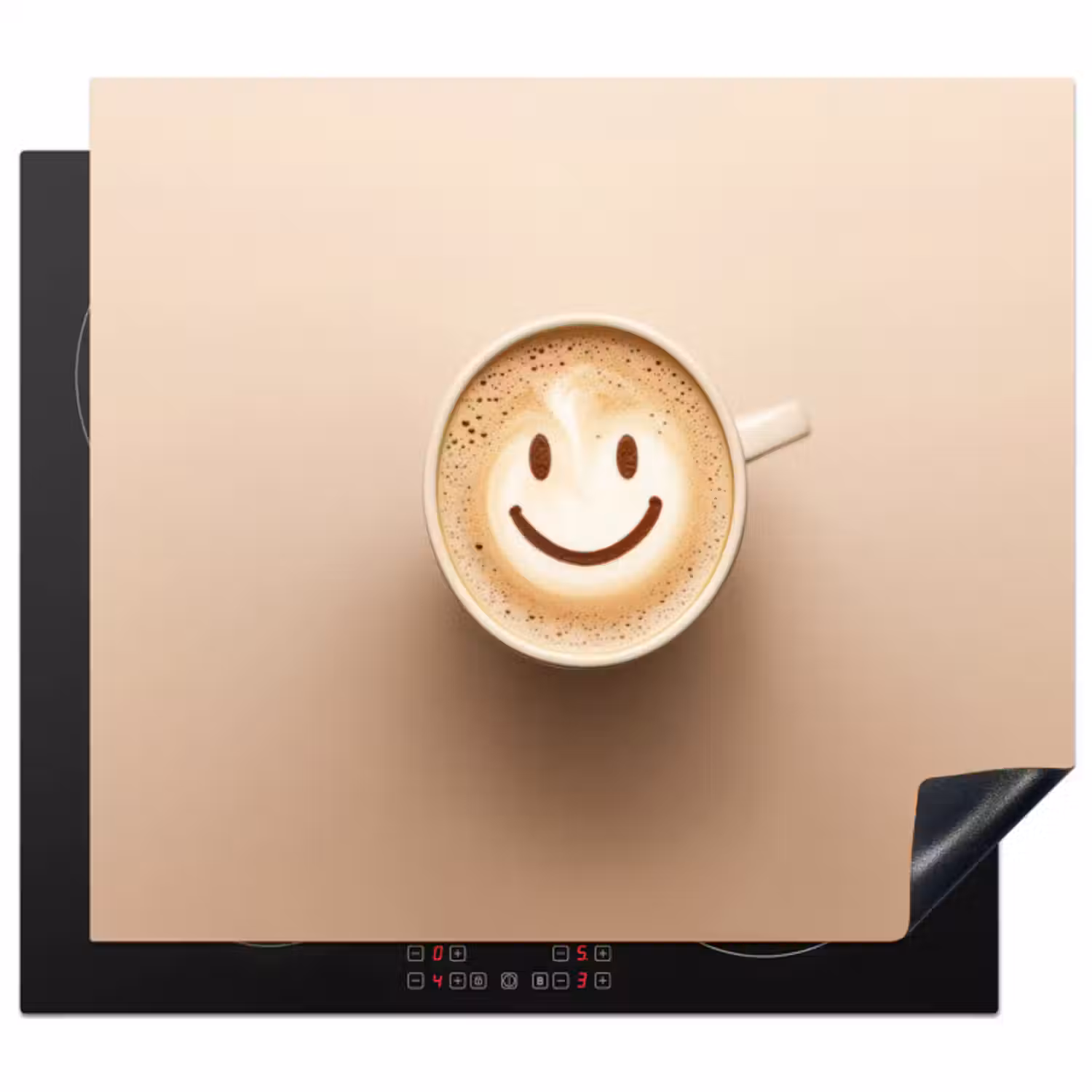Inductie beschermer - Koffie - Melkschuim - Lach - Beige