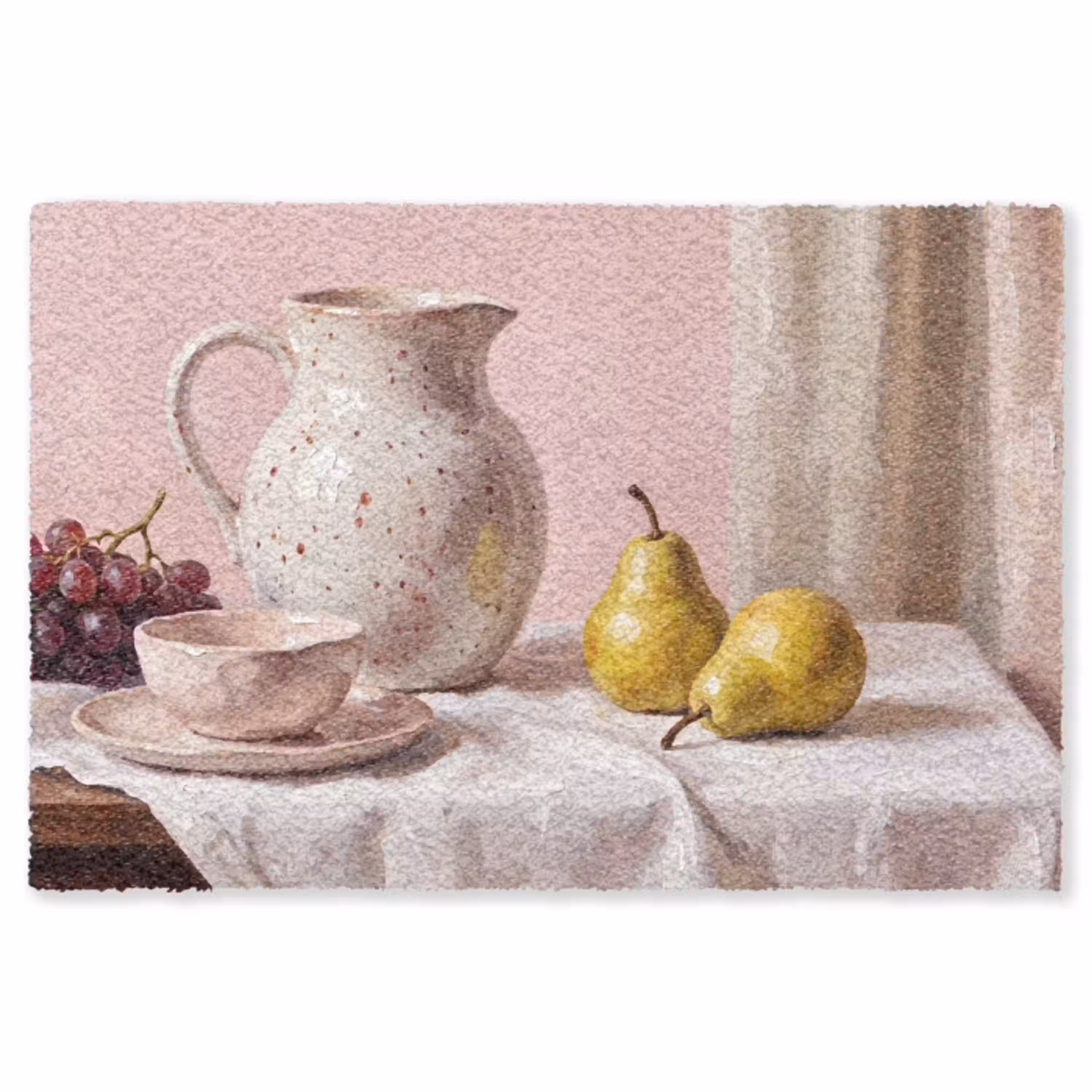 Stilleven - Fruit - Roze Vloerkleed Rechthoek klein -3d