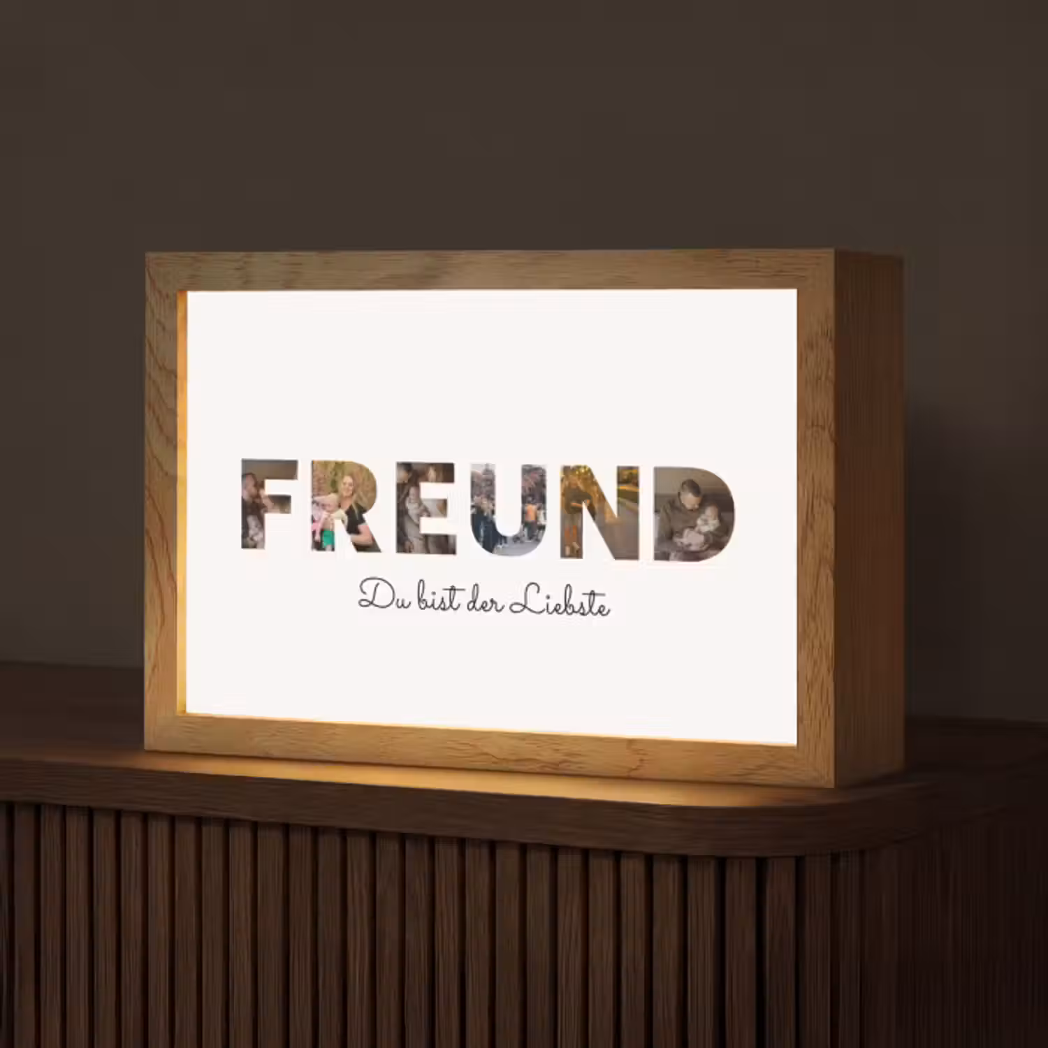 Personalisierte Lightbox - Freund - Buchstaben-Collage