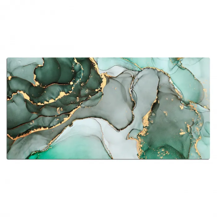 Goud - Marmer - Groen - Luxe - Marmerlook - Grijs Muismat XXL klein -3d_leeg