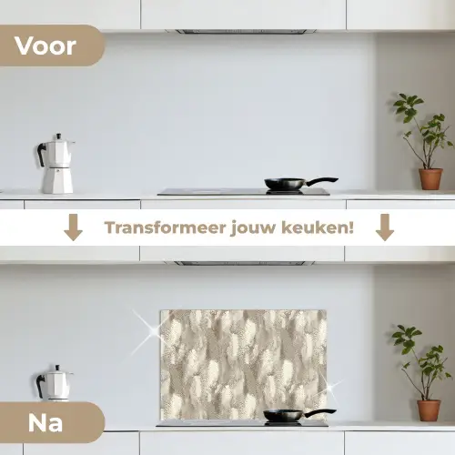 Slang - Textuur - Zand keuken achterwand spatscherm klein 900 -voor_na_NL