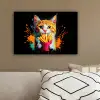 Kat - Eten - Patat - Graffiti - Abstract canvas 2cm klein -sfeer3