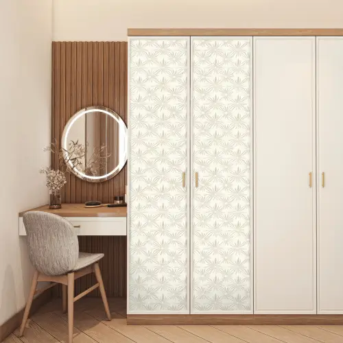 Patroon - Bloemen - Beige deurposter klein 289 -sfeer3