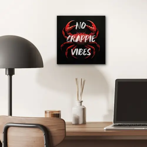 Krab - Rood - Tekst - Zwart aluminium wit klein -sfeer5