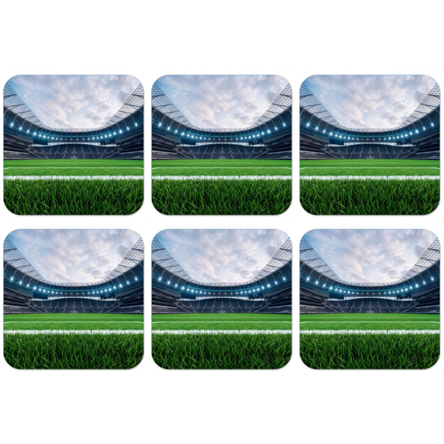 Voetbal - Stadion - Sport - Groen onderzetter kurk middel -zkaufland3dotto