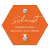 Oranje - Sierlijk Naambord Hexagon klein -3d
