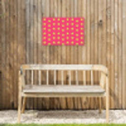 Sterren - Patroon - Roze Tuinposter op houten frame 2 cm dik klein 845 -sfeer4