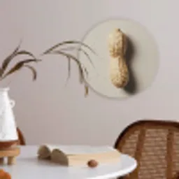 Pinda - Ruw - Beige Akoestische PET Vilt - Rond klein -sfeer3