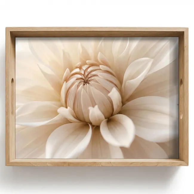 Dienblad - Bloem - Dahlia - Wit