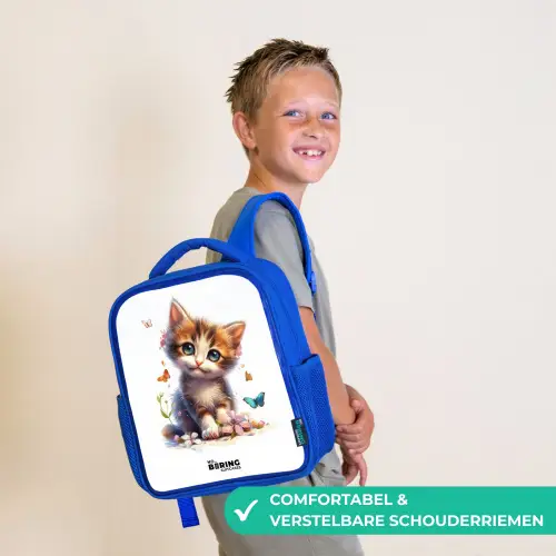 Vera vlinderkitten Kinderrugzak - Blauw middel -sfeer3_NL