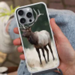 Edelhert - Gewei - Schildering - Rustiek Hoesje iPhone 16 Pro Max met koord klein -sfeer3