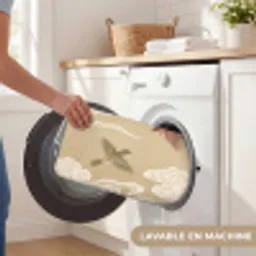 Vogels - Vliegen - Beige Badmat klein -USP_WasbaarFR