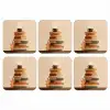 Boeken - Toren - Koffie - Beige onderzetter kurk middel -3d