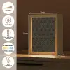 Zwart - Goud - Bloemenkern Light Box met kabel (Tafellamp) klein 925 -USP_NL