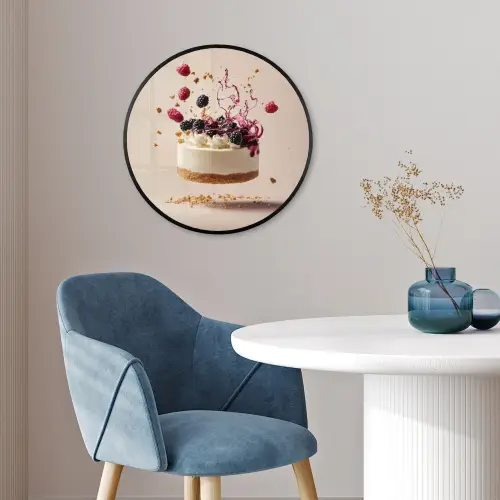 Cheesecake - Eten - Roze - Taart Fotolijst rond zonder passe partout klein -sfeer2