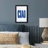 Ciao - Blauw - Stippen fotolijst zwart zonder passe partout klein -sfeer3