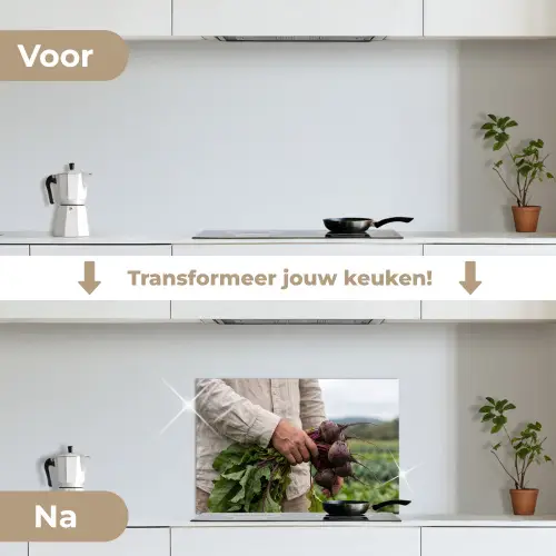 Bieten - Vers - Moestuin keuken achterwand spatscherm klein -voor_na_NL
