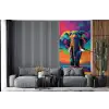 Olifant - Kleurrijk - Lucht - Abstract fotobehang vinyl groot -bank