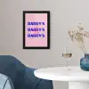 Daddy's - Blauw - Blokletters fotolijst zwart zonder passe partout klein -sfeer4