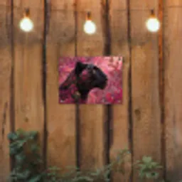 Luipaard - Bloemen - Roze tuinposter los doek klein -sfeer1