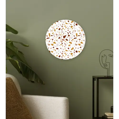 Terrazzo -  Patroon - Wit - Urban Wandcirkel kunststof plaat 5mm dik klein 188 -sfeer3