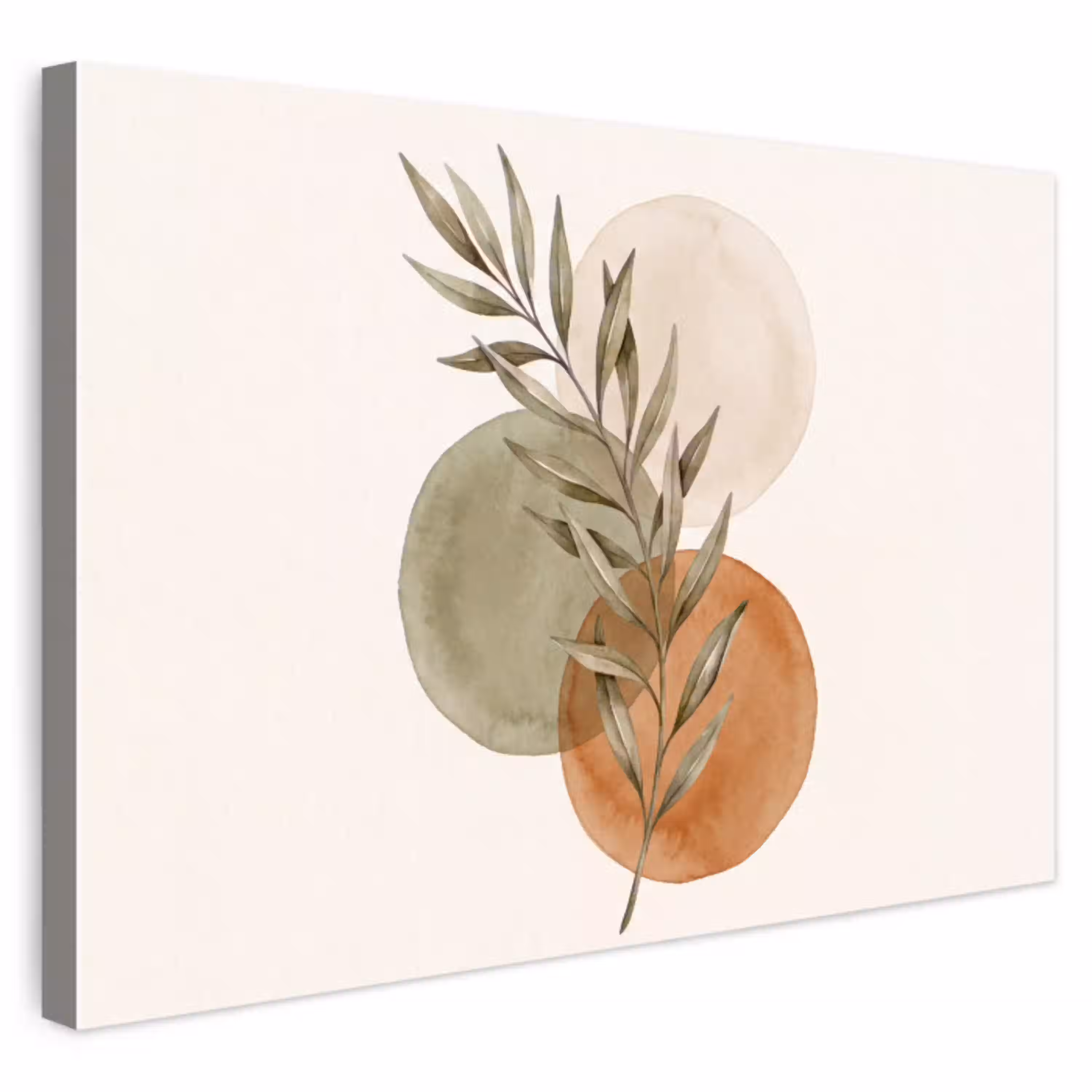 Plant - Cirkels - Abstract Tuinposter op houten frame 2 cm dik klein -3d