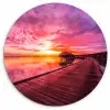 Steiger - Water - Zon - Roze - Horizon Wandcirkel kunststof plaat 5mm dik klein -3d