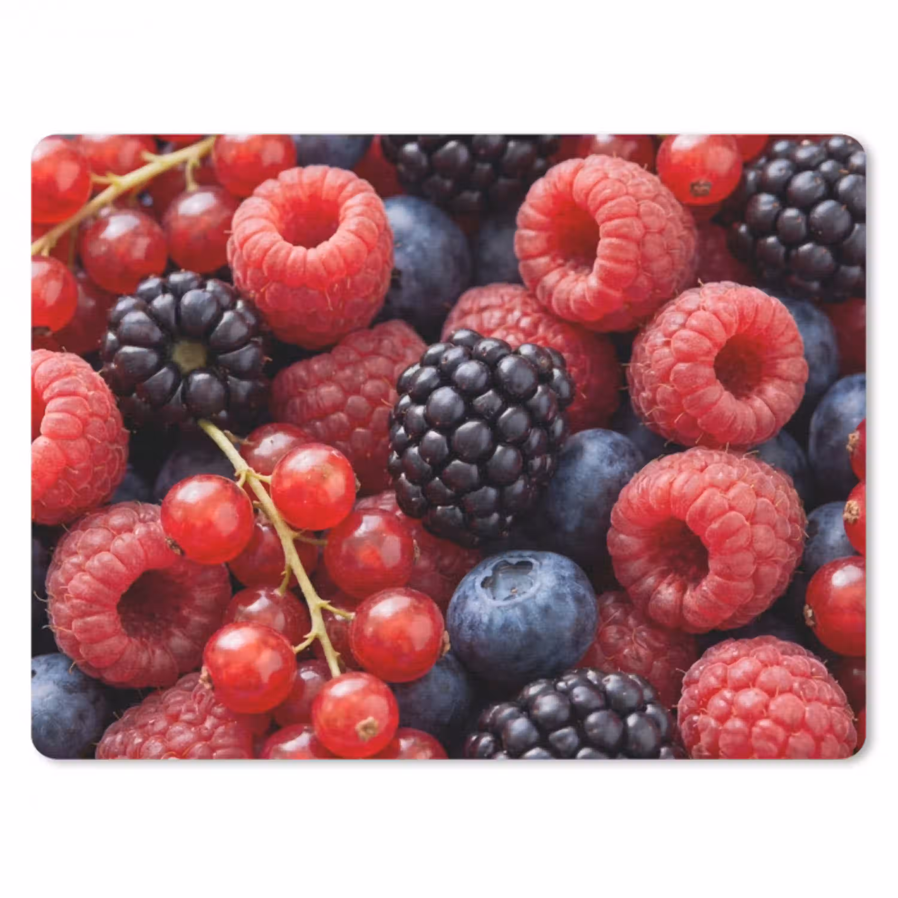 Bessen - Mix - Vers - Eten - Kleurrijk muismat rubber klein -3d