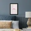 Focus on the good - Strepen - Roze - Smiley fotolijst zwart zonder passe partout klein -sfeer3