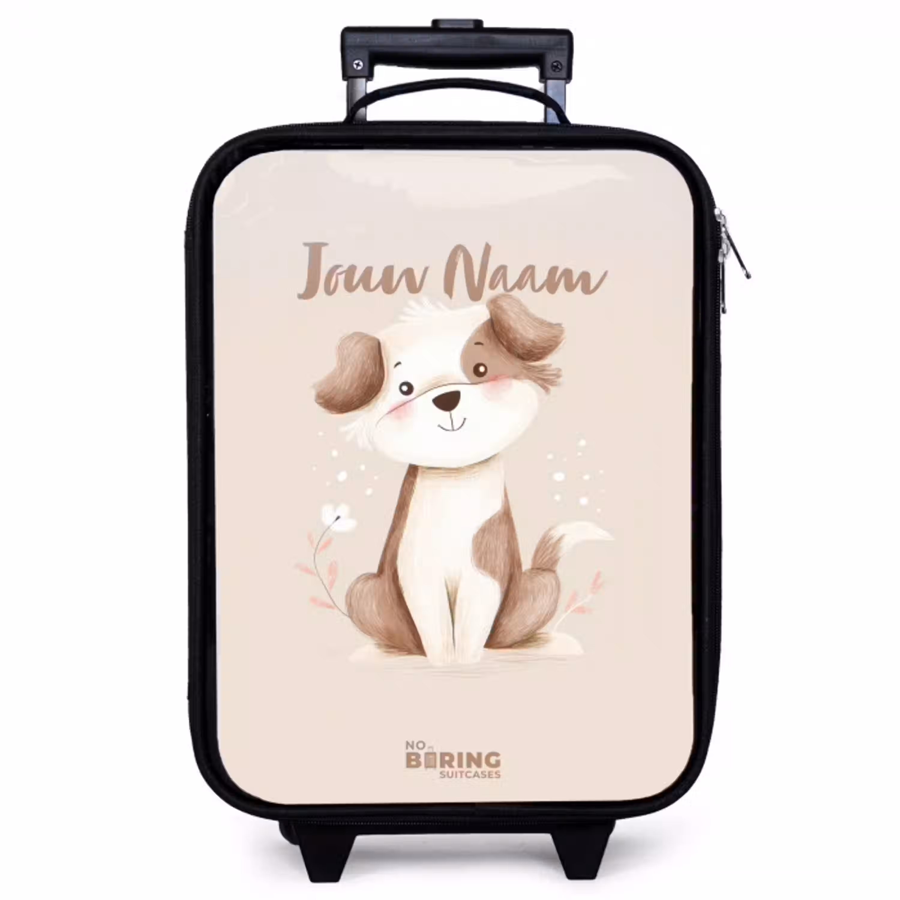 Hond in de kleuren bruin en beige Kinderkoffer - Zwart klein -zzz_website3d