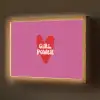 Girl power - Hart - Roze - Rood Light Box met batterij (Wandlamp) middel -z3d_website