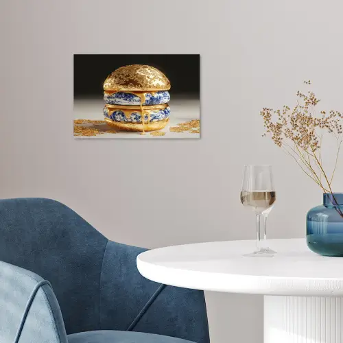 Delftsblauw - Goud - Burger poster papier klein -sfeer3