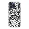 Bloemen print - Zwart - Wit - Bladeren Telefoonhoesje iPhone 17 Pro Max klein -3d