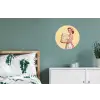 Handdoeken - Vrouw - Jurk - Roze Wandcirkel aluminium klein -slaapkamer