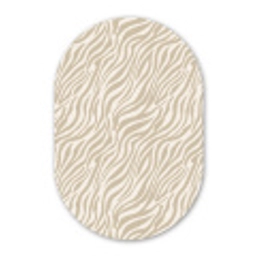 Zebra - Patroon - Beige Wandcirkel Ovaal Forex klein 630 -3d