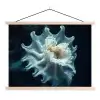 Zeewezen - Wit - Golven - Water textielposter latten blank klein -3d