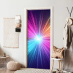 Abstract - Light - Burst - Modern - Colorful deurposter klein -sfeer6