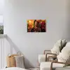 Vrouw - Bloemen - Papegaai - Schilderachtig Tuinposter op houten frame 2 cm dik klein -sfeer1