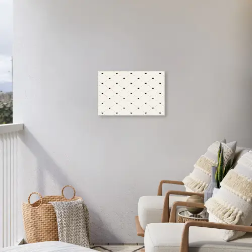 Hart - Dotline - Wit - Zwart Tuinposter op houten frame 2 cm dik klein 845 -sfeer1