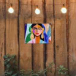 Portret - Vrouw - Modern tuinposter los doek klein -sfeer1