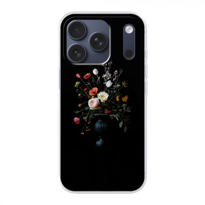 Bloemstuk - Vaas - Zwart Telefoonhoesje iPhone 17 Pro klein -3d