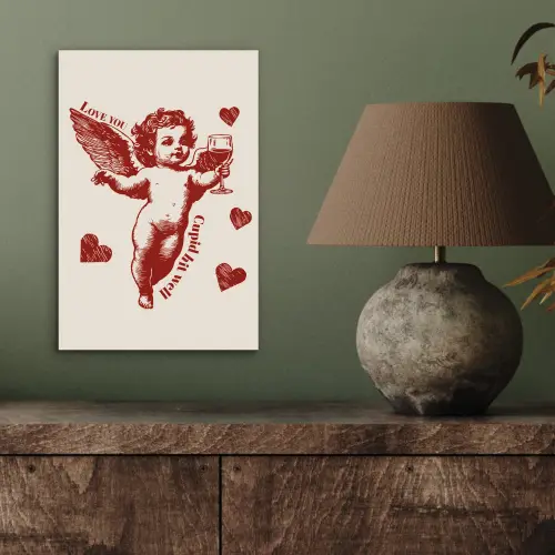 Cupido - Hartjes - Rood - Klassiek aluminium wit klein -sfeer2