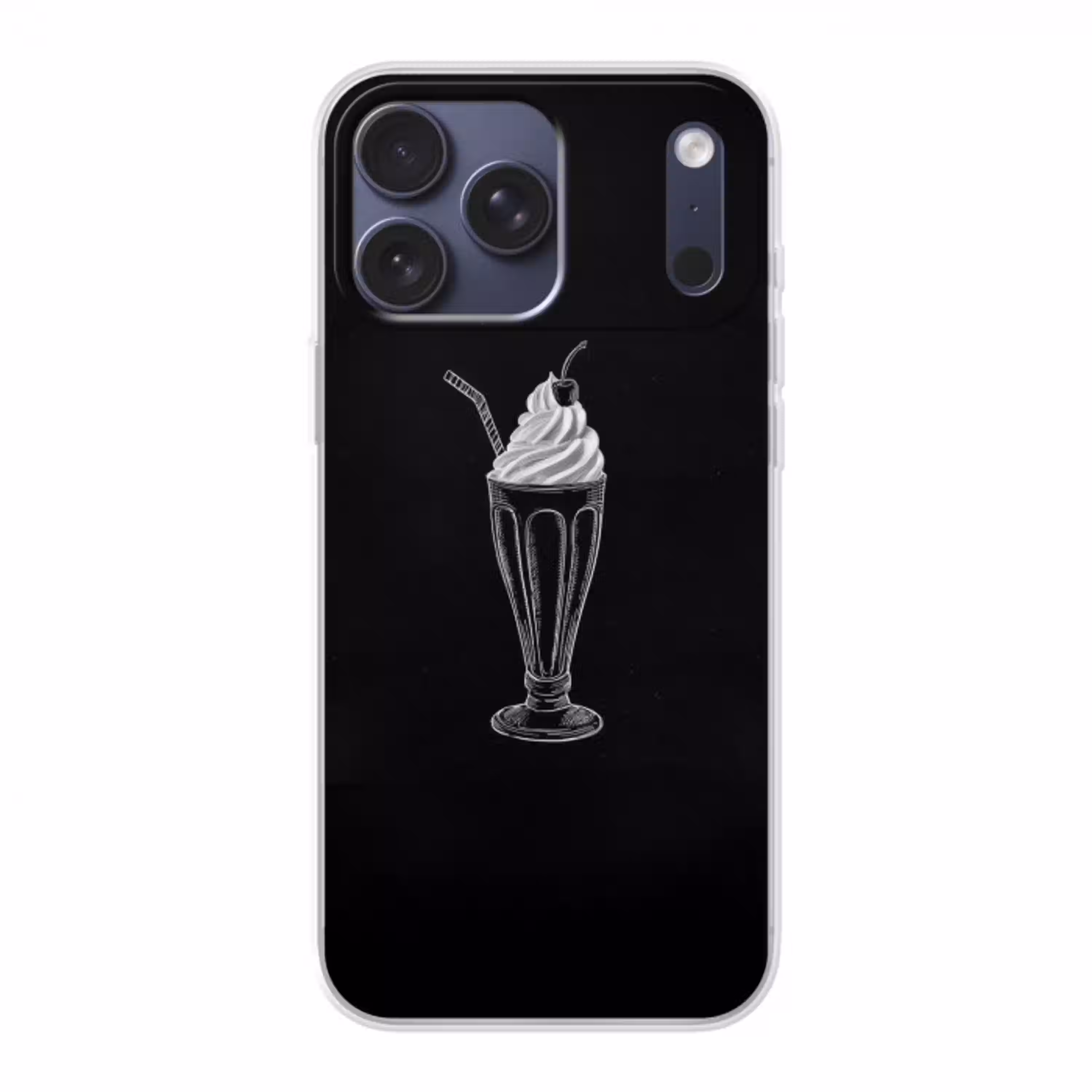 Ijscoupe - Kers - Krijtstijl - Slagroom Telefoonhoesje iPhone 17 Pro Max klein -3d