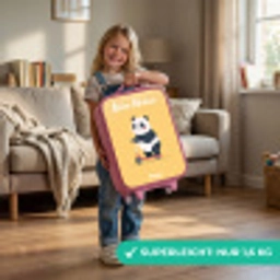 Panda - Step - Geel Kinderkoffer - Roze klein -sfeer2_DE