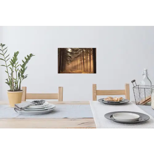 Bos - Mist - Zonlicht Muursticker klein -eettafel