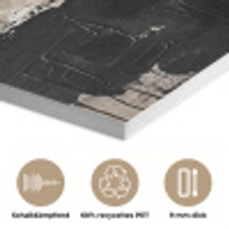 Abstract - Cirkel - Modern - Beige - Zwart - Minimalistisch PET vilt klein -closeup_DE