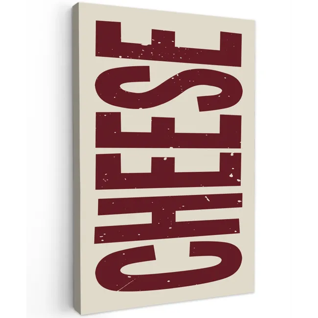 Vintage - Rood - Decoratie - Japandi Tuinposter op houten frame 2 cm dik klein -3d