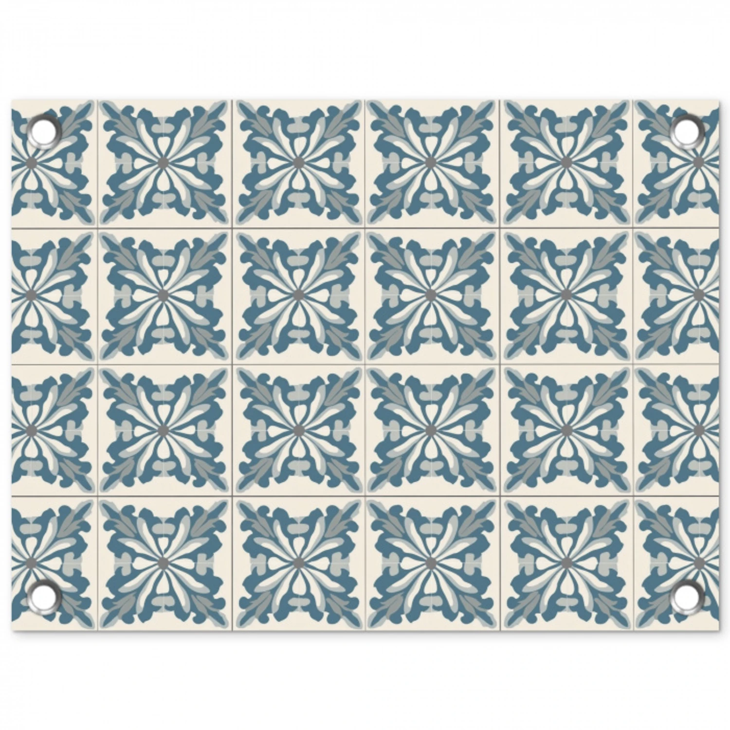 Dessin - Tegel - Blauw tuinposter los doek klein 239 -3d